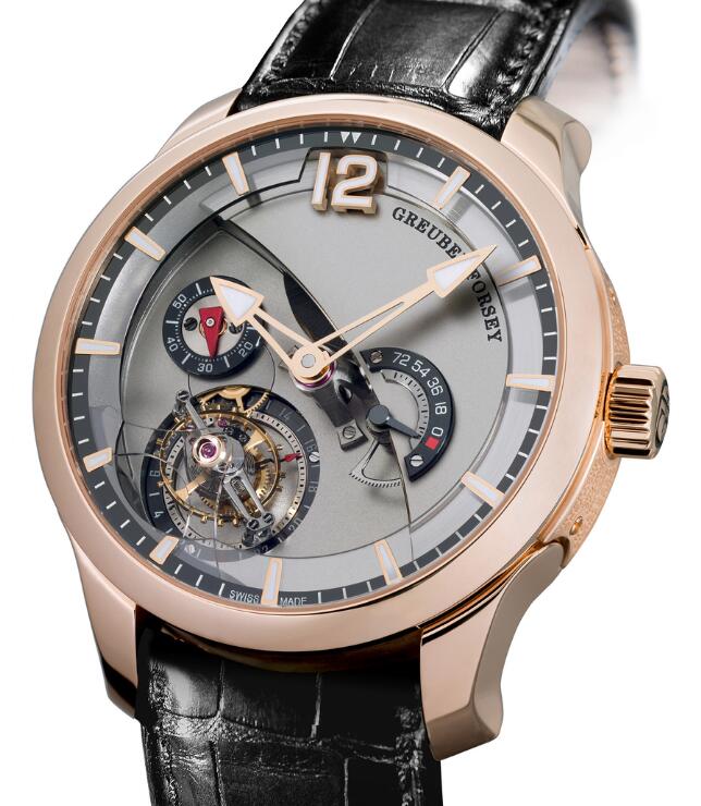 Replica Greubel Forsey Watch Tourbillon 24 Seconds Contemporain Red Gold Silver Dial Men